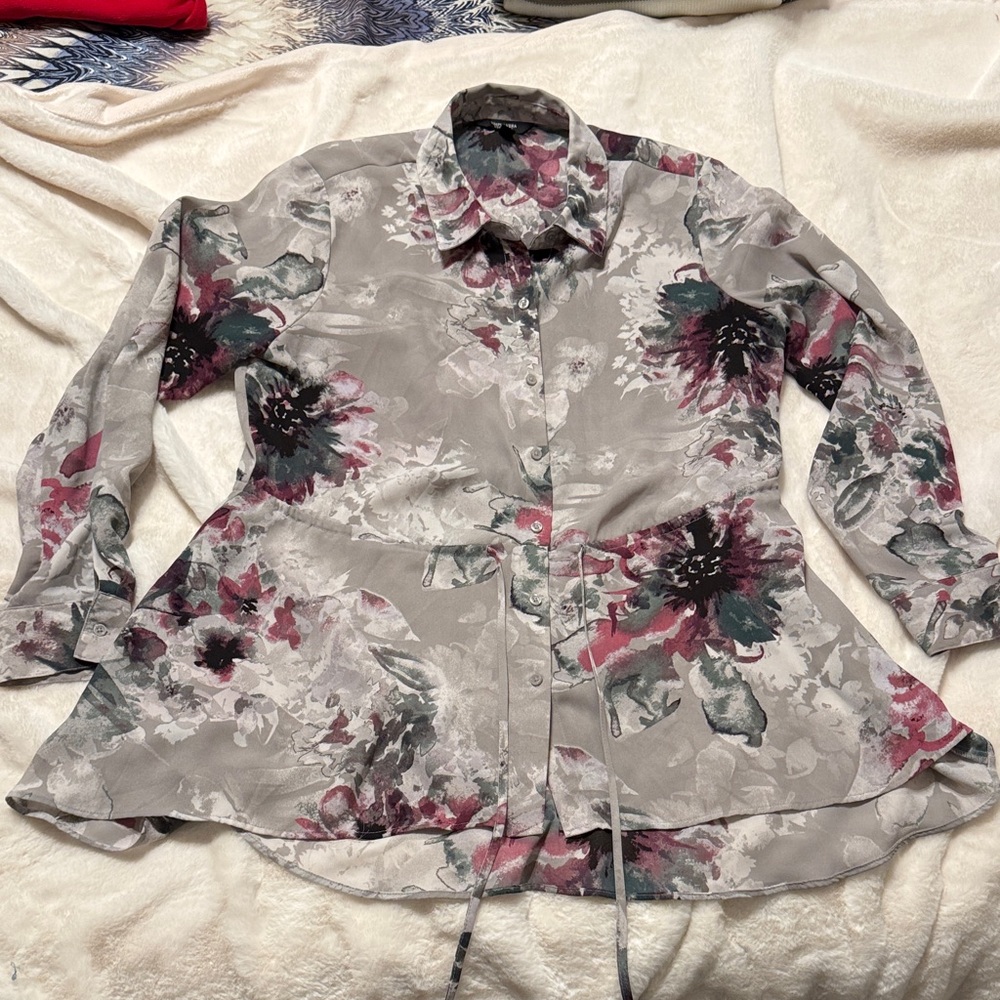 Floral Button-Up Blouse